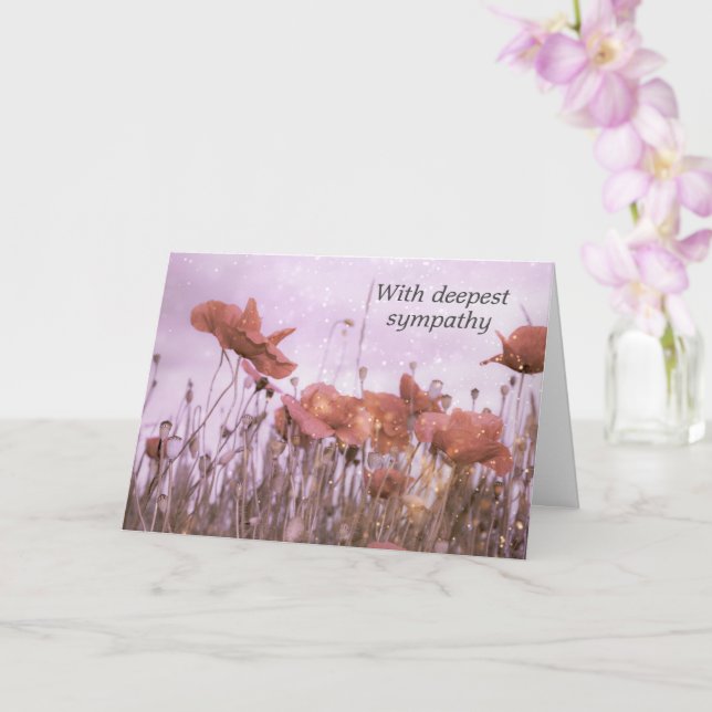 Poppy meadow -  With deepest sympathy Card (Orchid)