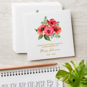 Poppy Memorial Funeral Seed Envelope
