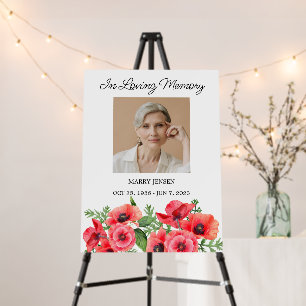 Poppy Memorial Photo Funeral Foam Board
