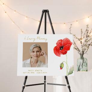 Poppy Memorial Photo Funeral Foam Board