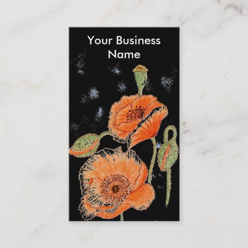 'Poppy Midnight' Profile Card Business Card Templates