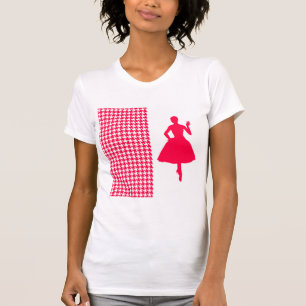 Poppy Modern Houndstooth with Fashion Silhouette T-Shirt