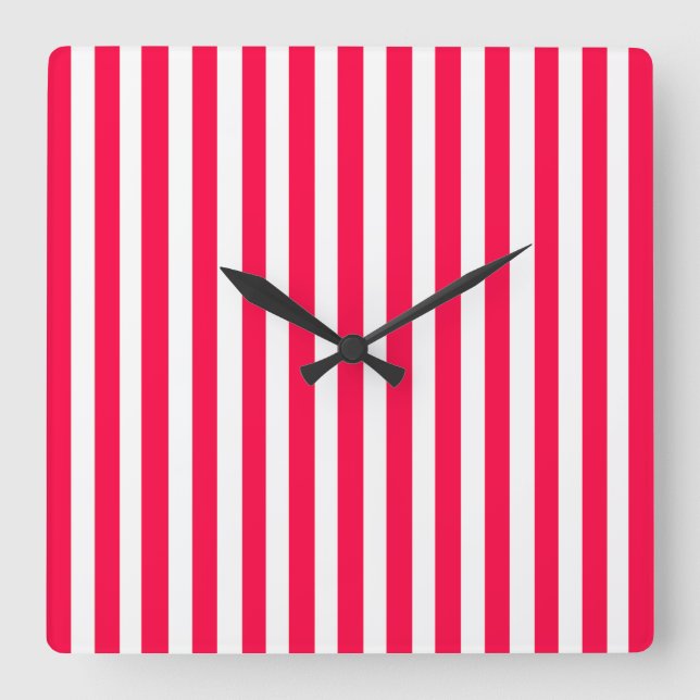 Poppy Modern Stripes Square Wall Clock (Front)