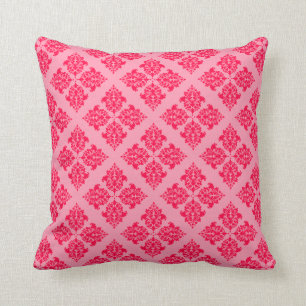 Poppy Moroccan Damask Throw Pillow