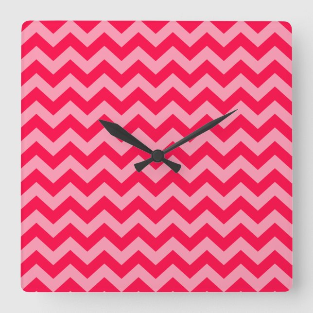 Poppy Moroccan Moods Chevrons Square Wall Clock (Front)