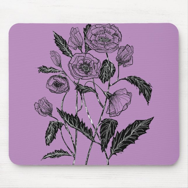 Poppy Mouse Pad - Custom Colors - Purple (Front)