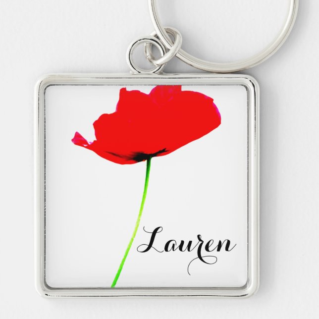 POPPY Name Personalized square Keychain (Front)