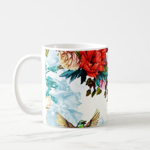 Poppy  Nightingale Floral Watercolor Coffee Mug