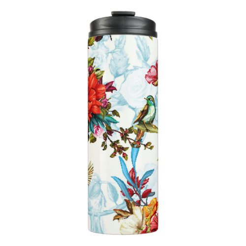 Poppy  Nightingale Floral Watercolor Thermal Tumbler