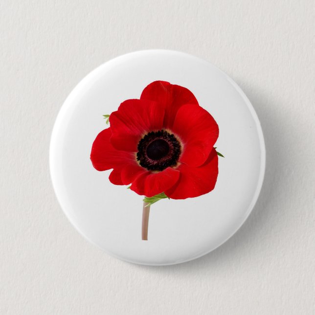 POPPY of Remembrance Pinback Button (Front)