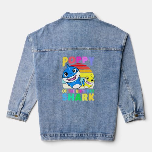 Poppy Of The Birthday Shark Poppy Matching Family  Denim Jacket