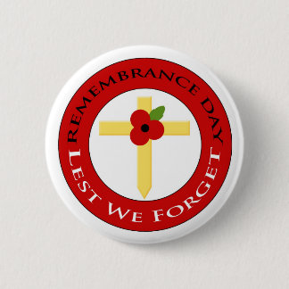 Poppy on cross - Badge Pinback Button