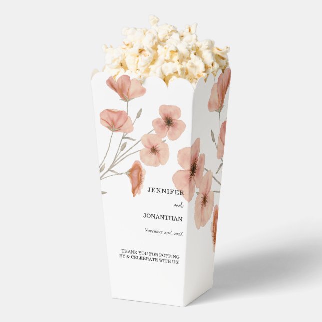 Poppy Orange Flower Wedding  Favor Boxes (Popped)