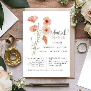 Poppy Orange Flower Wedding Rehearsal dinner