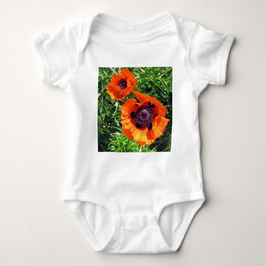 Poppy Orange poppies Baby Bodysuit