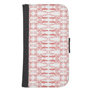 Poppy Outline, Red on White, Wallet Phonecase