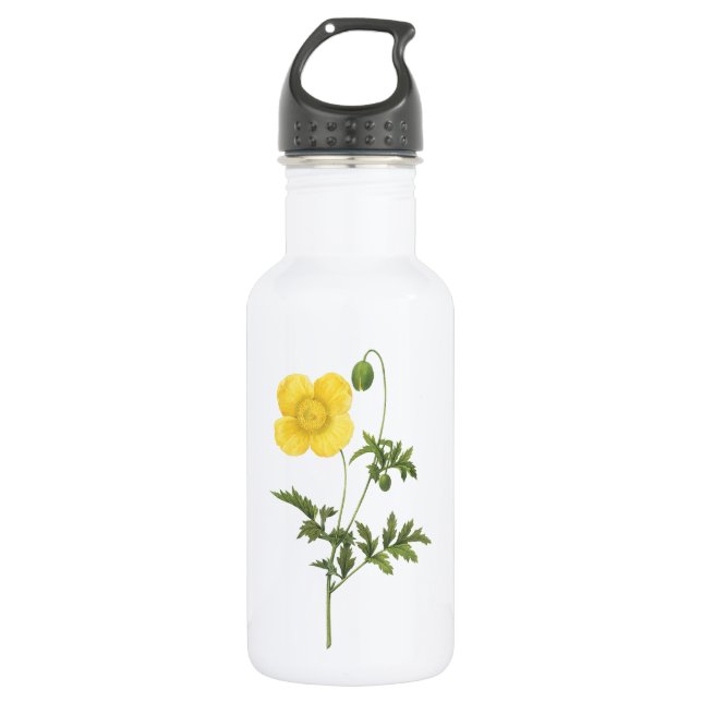 poppy (Papaver sp.) by Redouté Water Bottle (Front)