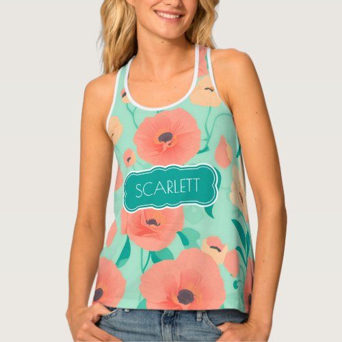 Poppy Pastel Colorful Personalized Pattern Tank Top