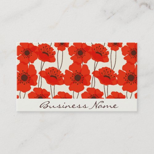Poppy Pattern Business Card