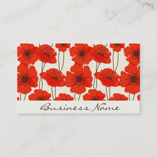 Customizable Poppy Pattern Business Card