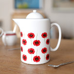 Poppy Pattern Teapot<br><div class="desc">A pretty poppy teapot featuring a red poppy pattern. Perfect for poppy tea</div>