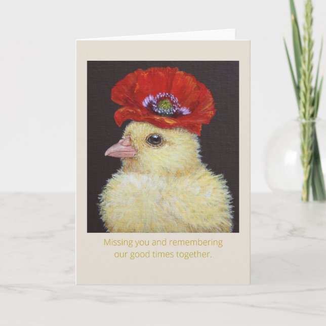 Poppy peep missing you card (Front)