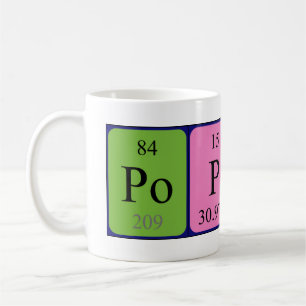 Poppy periodic table name mug