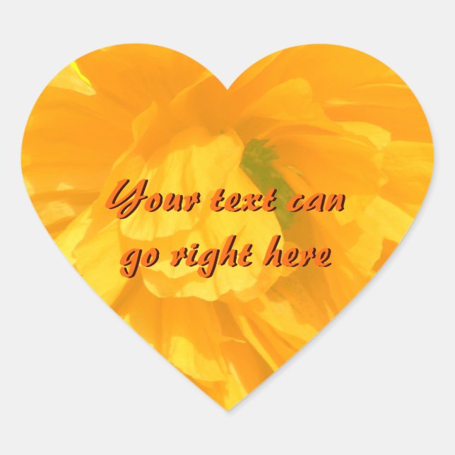 Poppy Petals Heart Stickers (Front)