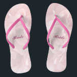 Poppy Petals Wedding Bridal Flip Flops<br><div class="desc">These lovely pink poppy petal pattern Bride's wedding flip flops create a soft,  delicate mood for the festive occasion ahead.   All text can be customized for your special event.</div>