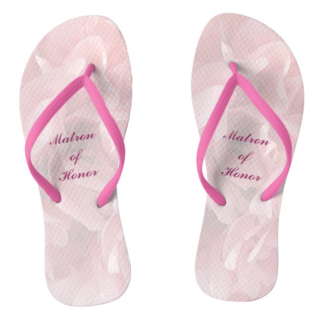 Poppy Petals Wedding Matron of Honor Flip Flops