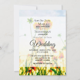 *~* Poppy Photo - RSVP - QR FLORAL Wedding  Invitation
