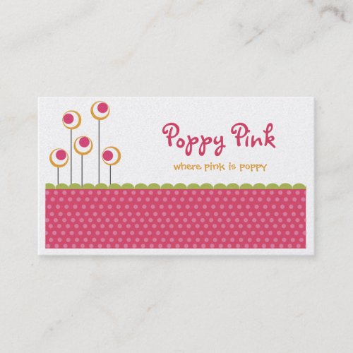 Poppy Pink Business Cards