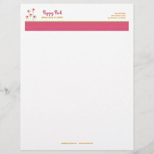 Poppy Pink Cover Letterhead