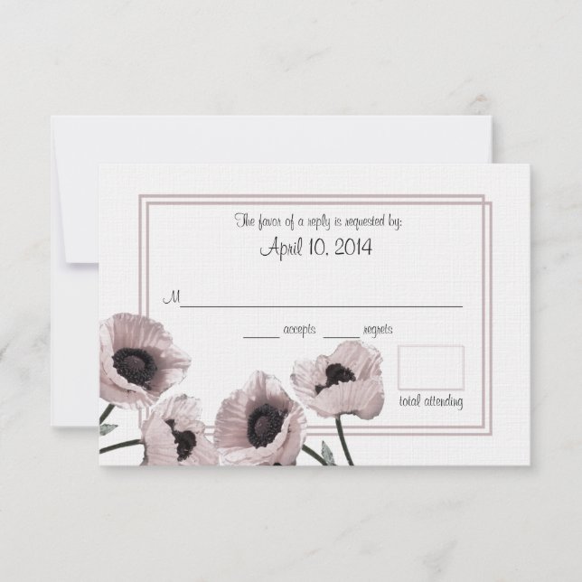 Poppy Pink Wedding Response Card (Front)
