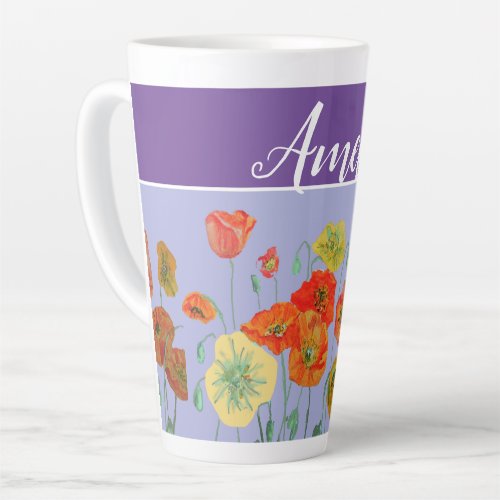 Poppy Poppies Red Lavender purple Art Painting Mug