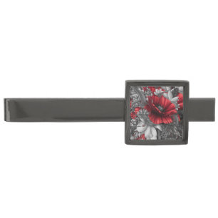 Poppy Pops Gunmetal Finish Tie Clip