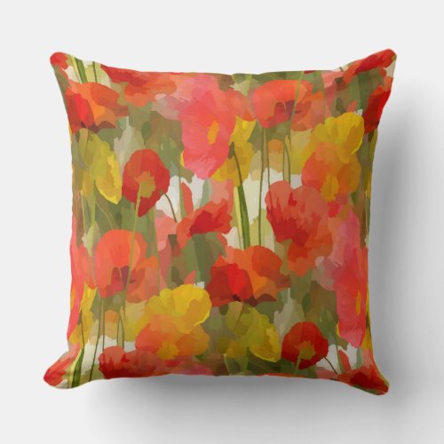 Poppy Power Large Throw Pillow