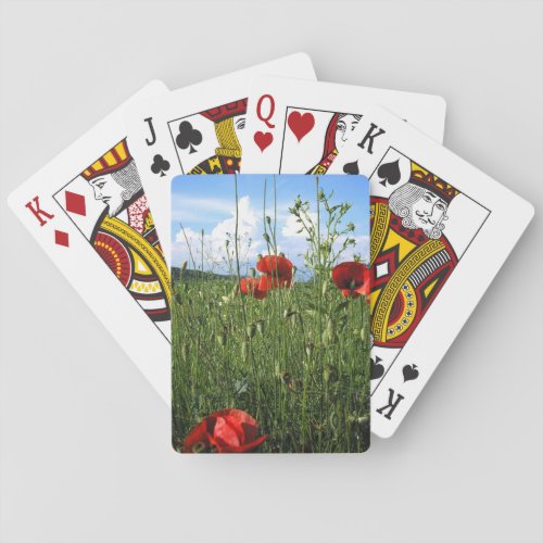 Poppy Prairie Photograph Poker Cards