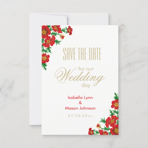 Poppy Red Flowers _ Save the Date