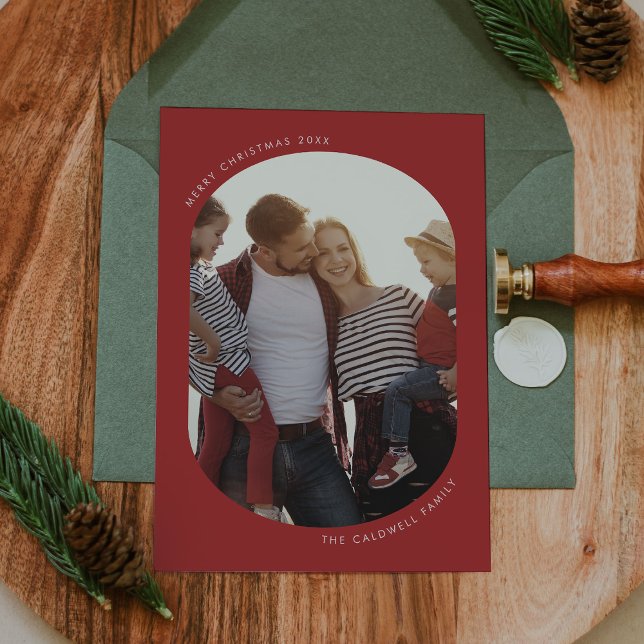 POPPY Red Modern Fun Family DIY Photo Christmas Holiday Card (POPPY Red Modern Fun Family DIY Photo Christmas Holiday Card)