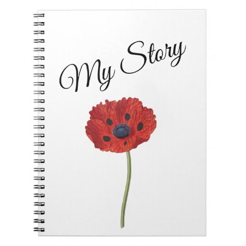 Poppy red notebook