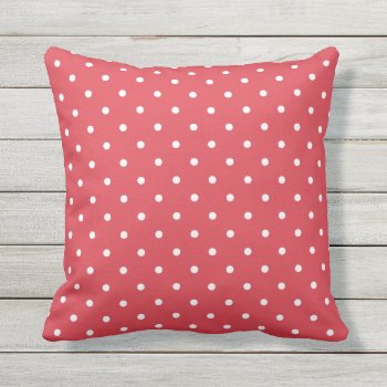 Poppy Red Outdoor Pillows - Polka Dot by Richard__Stone at Zazzle