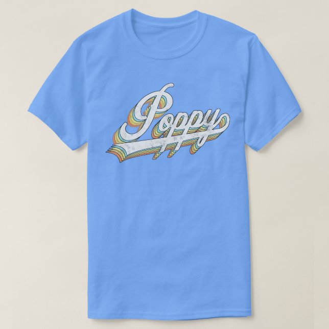 Poppy Retro Style Fathers day gift for Papa Grandp T-Shirt (Design Front)