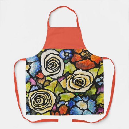 Poppy Rose Floral Apron