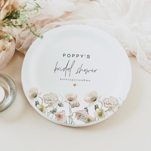 POPPY Rustic Pastel Wildflower Bridal Shower Paper Plates