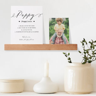 Poppy Script Personalized Definition Photo Memory Picture Ledge