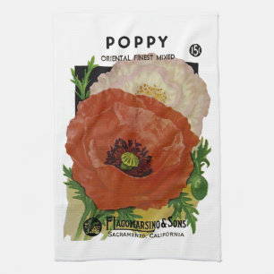 Poppy Seed Packet Label Kitchen Towel