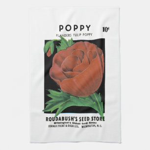 Poppy Seed Packet Label Kitchen Towel