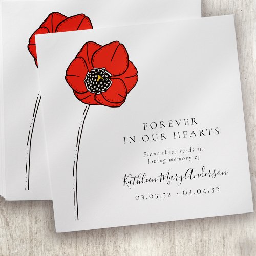 Poppy Seed Packet Memorial Funeral  Envelope