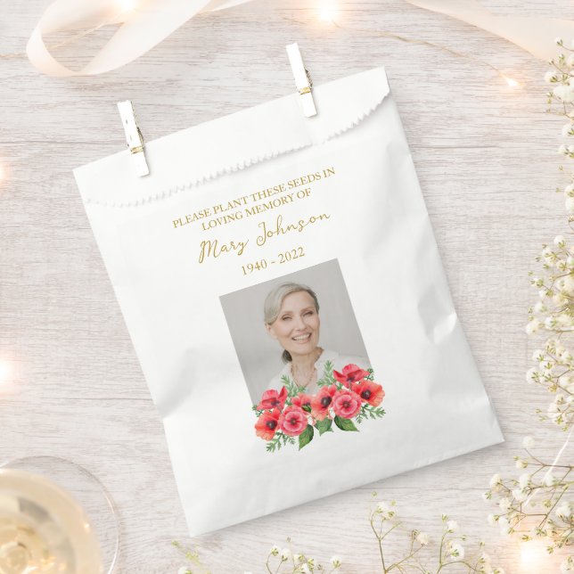 Poppy Seed Packet Memorial Funeral Favor Bag (Clipped)